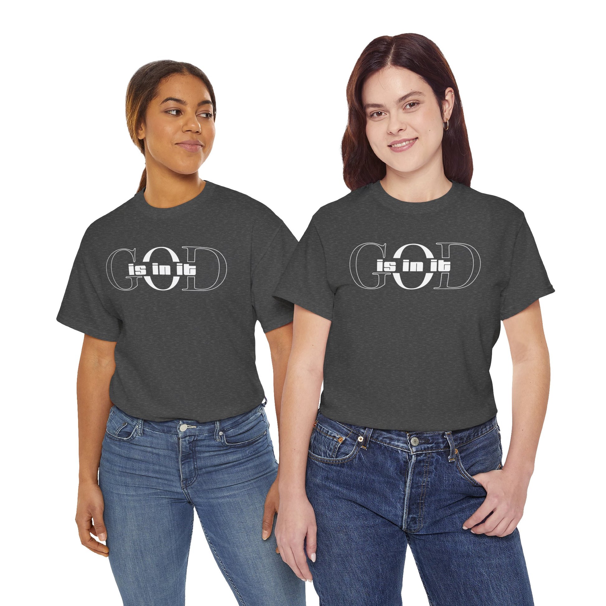 God is in it, Unisex Heavy Cotton Tee - Christian T-shirt, Faith-based-tee, Comfortable Casual Wear, Perfect for Church, Everyday Style, Gift for Friends, Summer Outfits, Relaxed Vibes