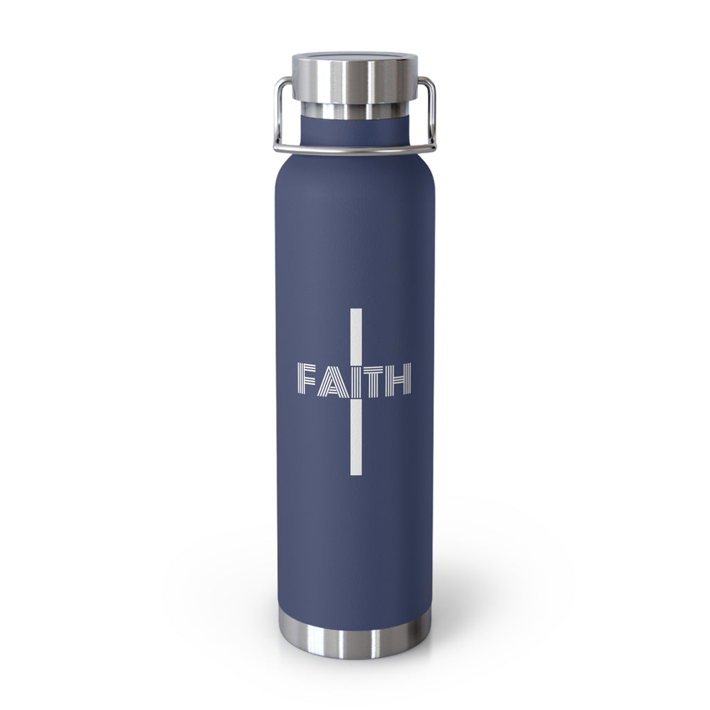 Faith Cross 22oz Insulated Water Bottle — Copper Vacuum Thermal Flask