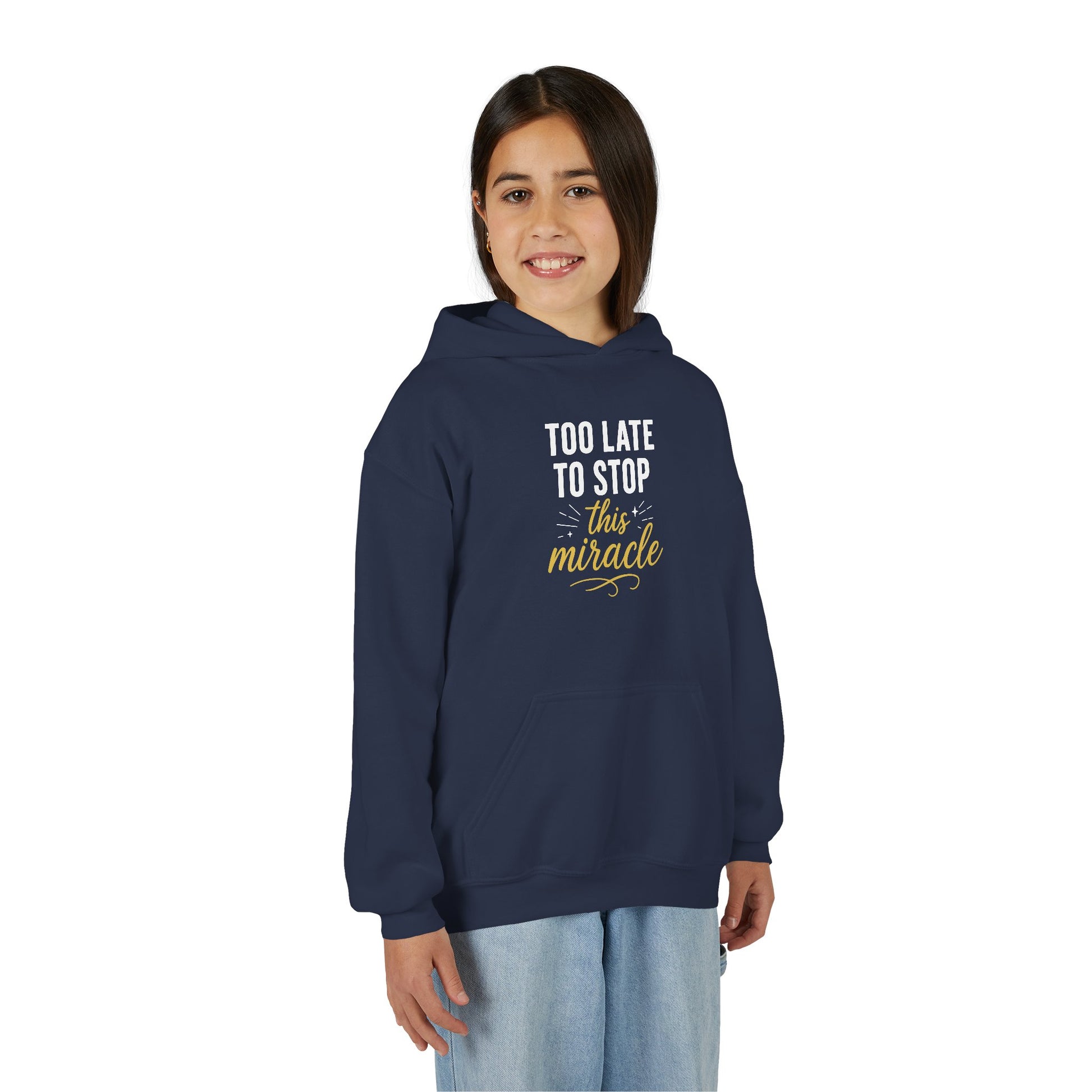 Miracle Hooded Sweatshirt for Youth, Inspirational Sweatshirt, Cozy Hoodie, Youth Pullover, Perfect Gift for Teens, Faith Apparel