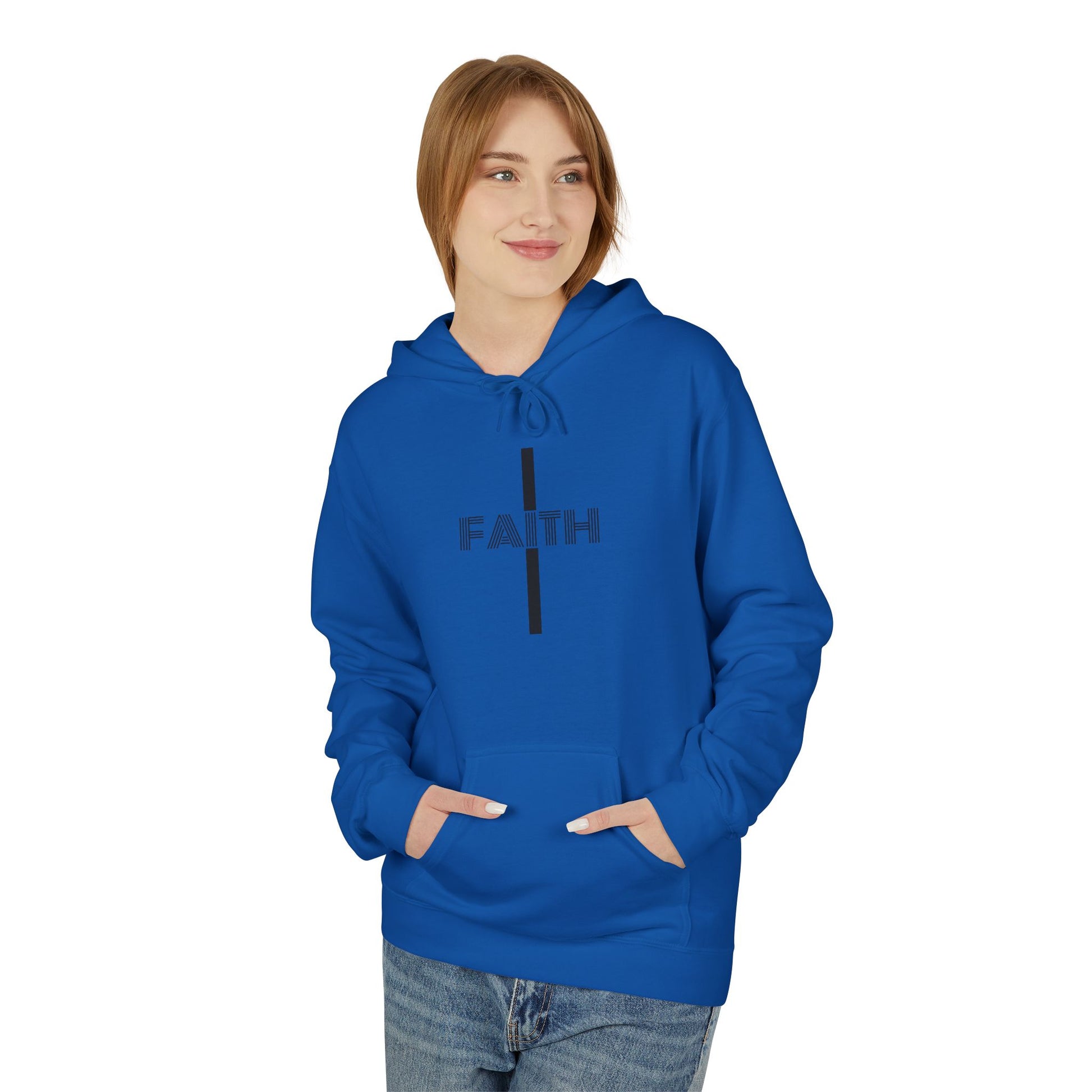 Faith Unisex Midweight Fleece Hoodie, Cozy Casual Wear, Inspirational Gift, Faith-Driven Style, Perfect for Everyday & Holidays