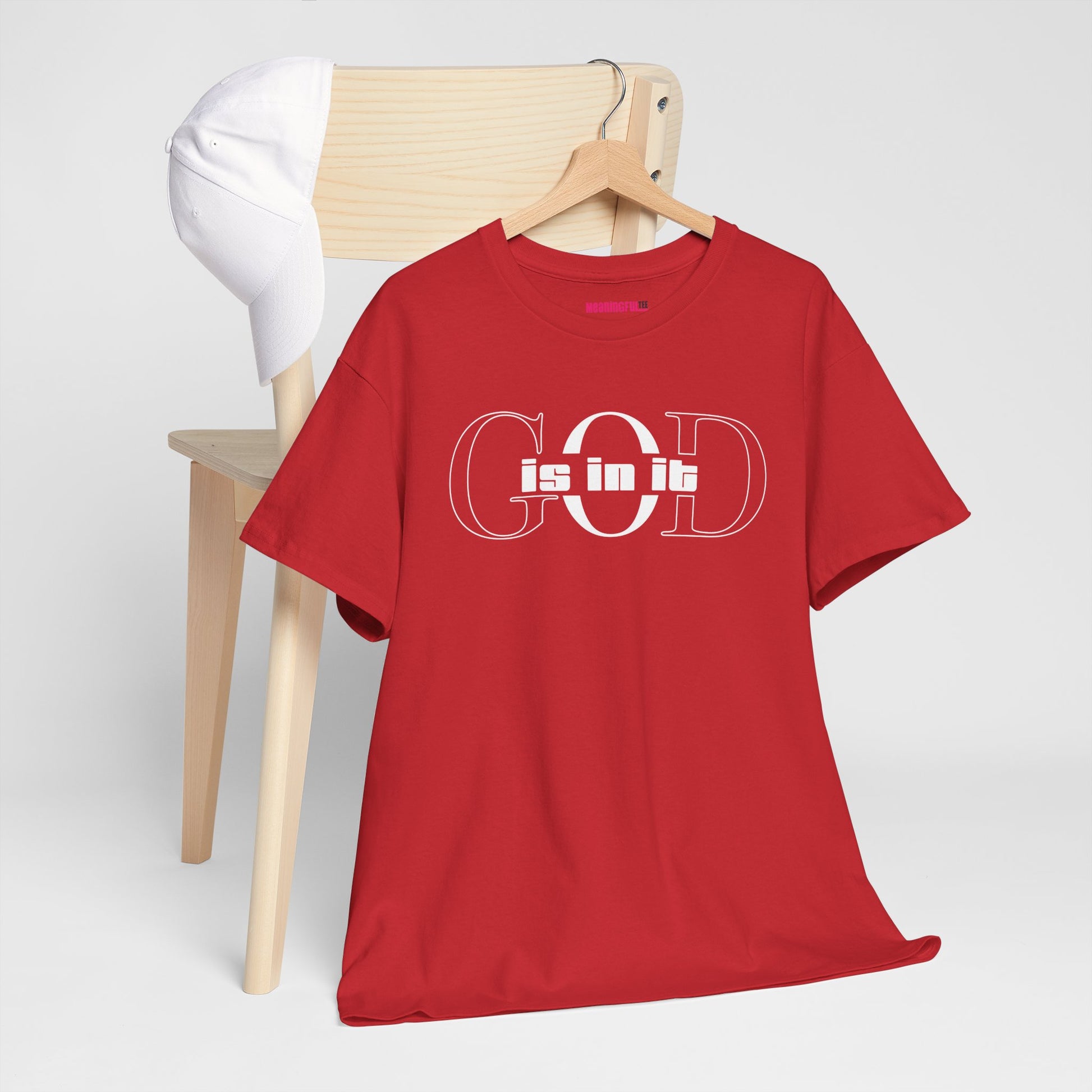 God is in it, Unisex Heavy Cotton Tee - Christian T-shirt, Faith-based-tee, Comfortable Casual Wear, Perfect for Church, Everyday Style, Gift for Friends, Summer Outfits, Relaxed Vibes