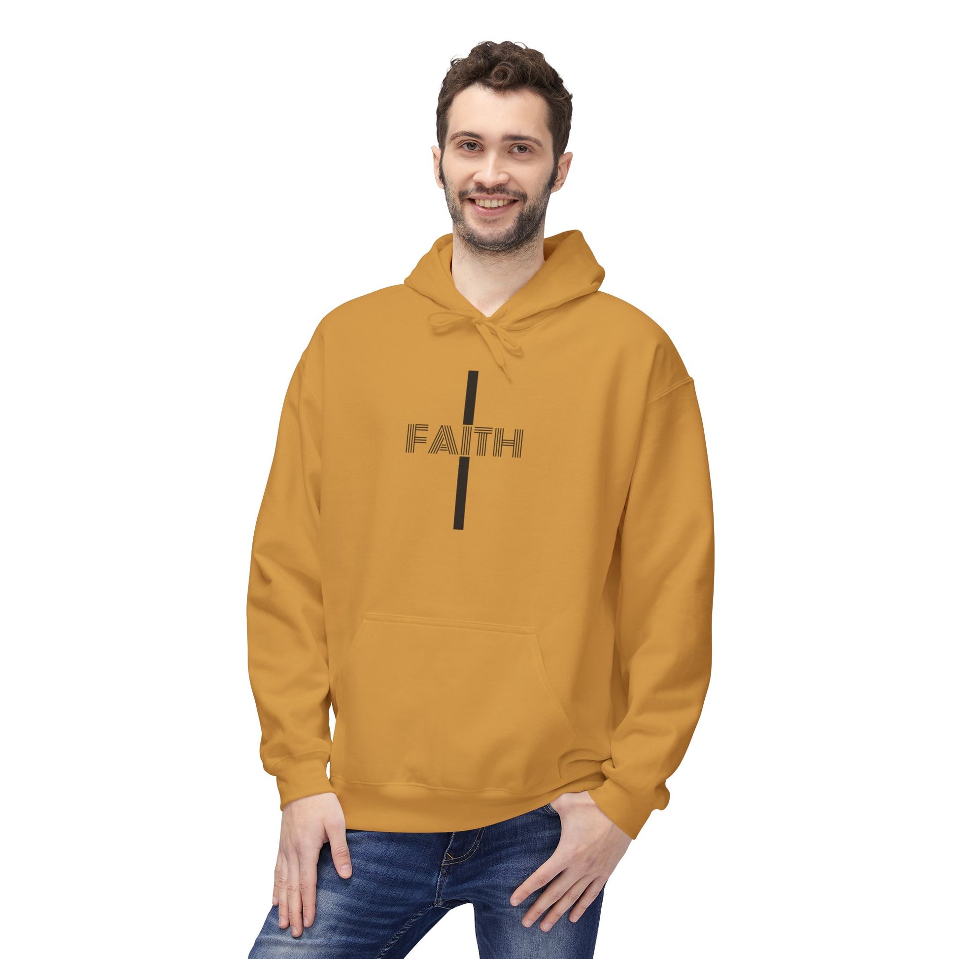 Faith Unisex Midweight Fleece Hoodie, Cozy Casual Wear, Inspirational Gift, Faith-Driven Style, Perfect for Everyday & Holidays