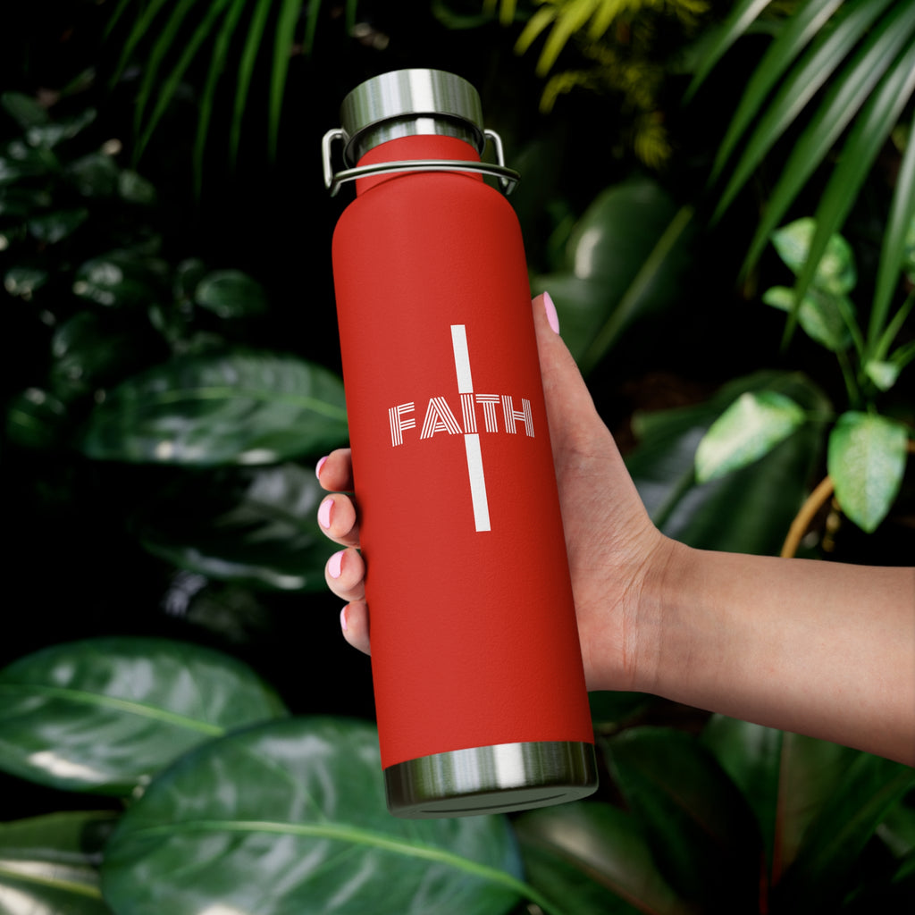 Faith Cross 22oz Insulated Water Bottle — Copper Vacuum Thermal Flask