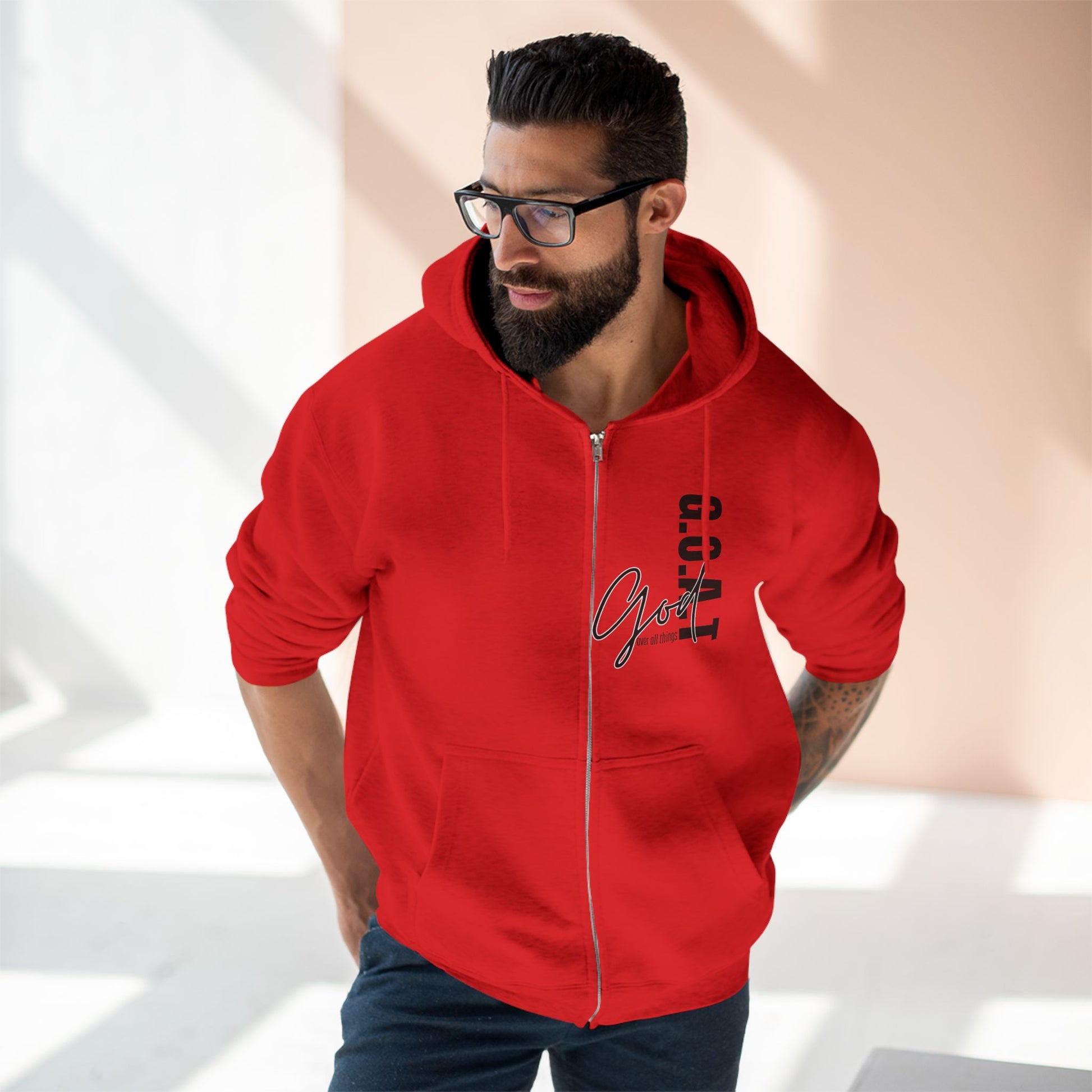 Zip Hoodie, Unisex Hoodie, Cozy Oversized Hoodie, Inspirational Apparel, Versatile Layering Piece, Gift for Motivators, Goat God T-shirt
