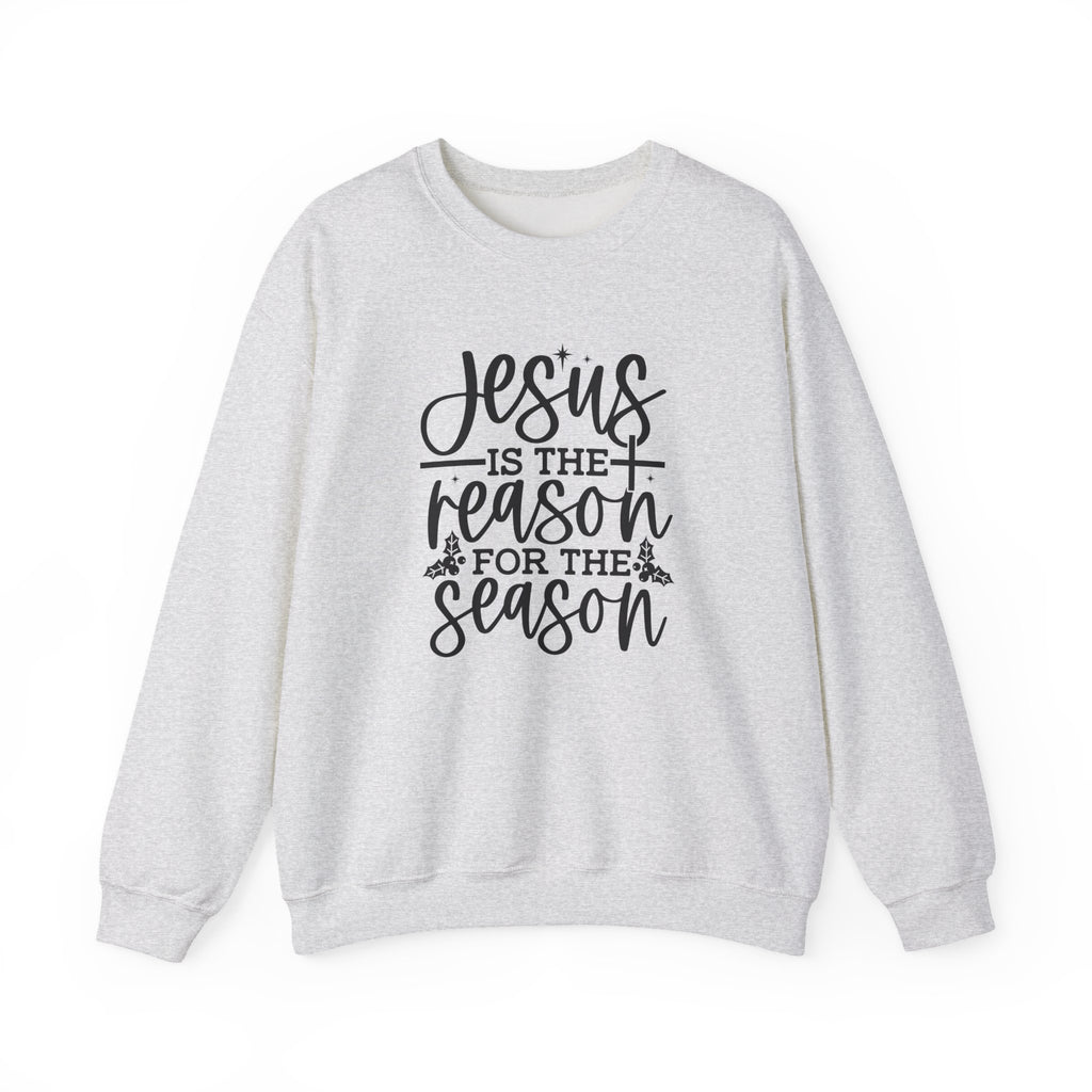 Jesus is the Reason for the Season, Christmas Crewneck Sweatshirt Fabric Knit Long Sleeve Winter Casual Soft Medium Length Hoodie for Men and Women