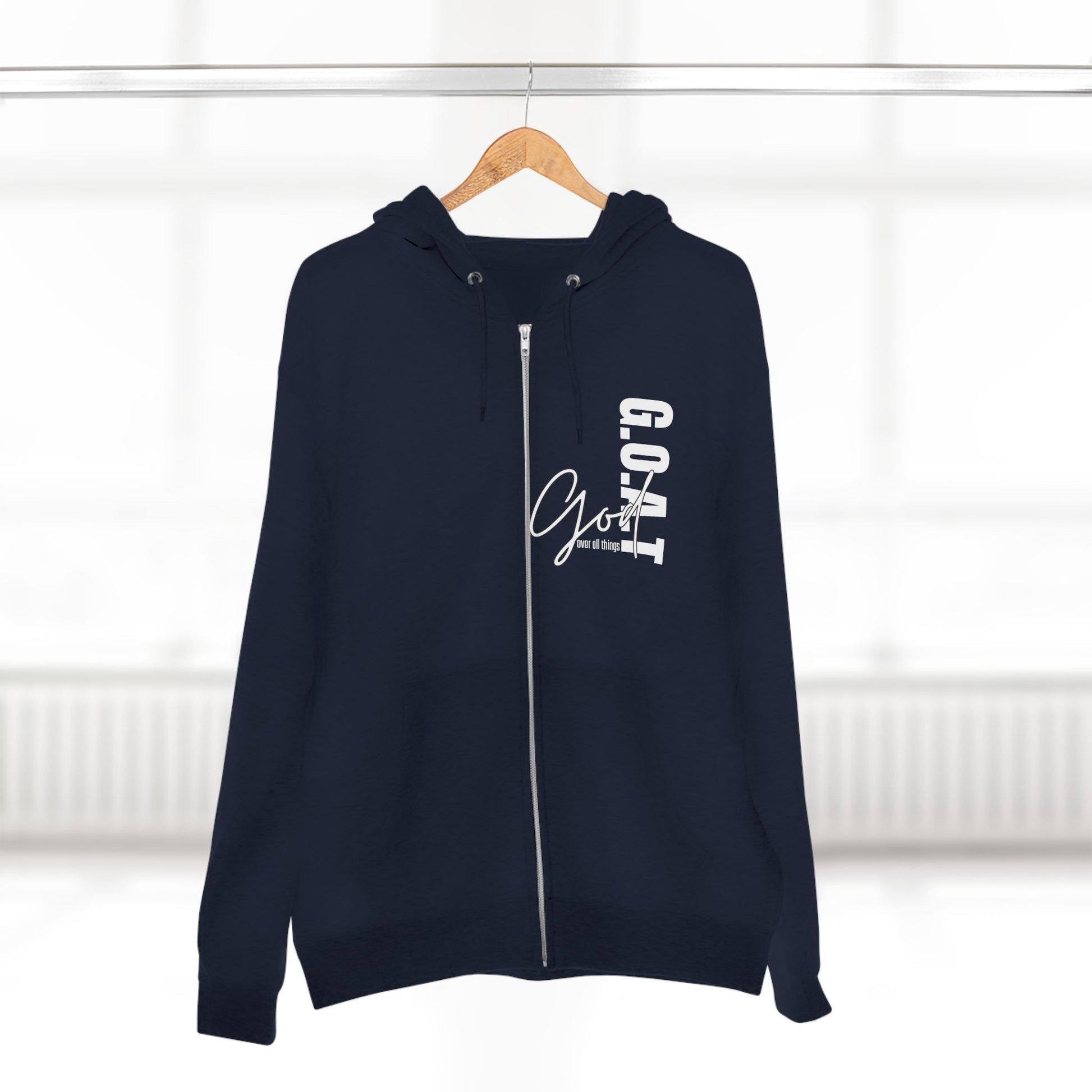 Zip Hoodie, Unisex Hoodie, Cozy Oversized Hoodie, Inspirational Apparel, Versatile Layering Piece, Gift for Motivators, Goat God T-shirt