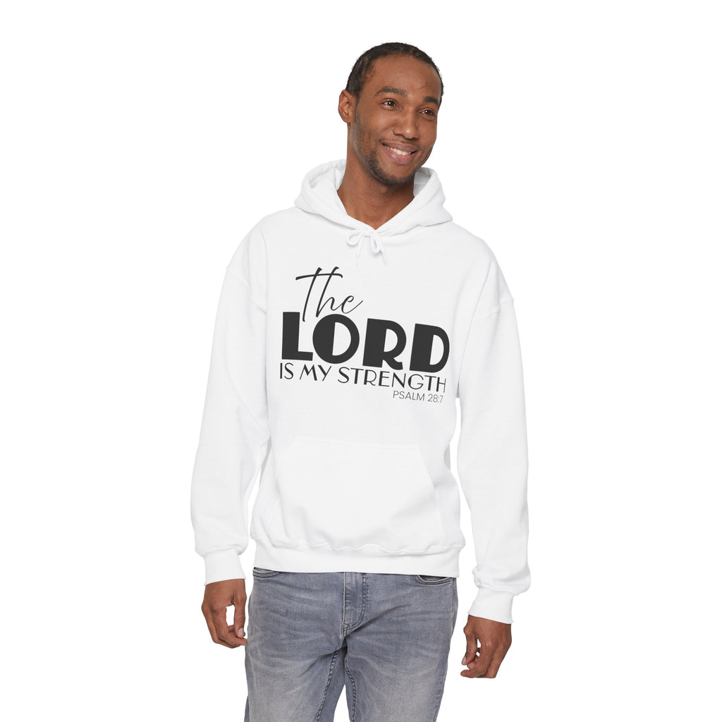 Psalm 28:7 'The Lord Is My Strength' Hoodie — Faith-Based Christian Sweatshirt