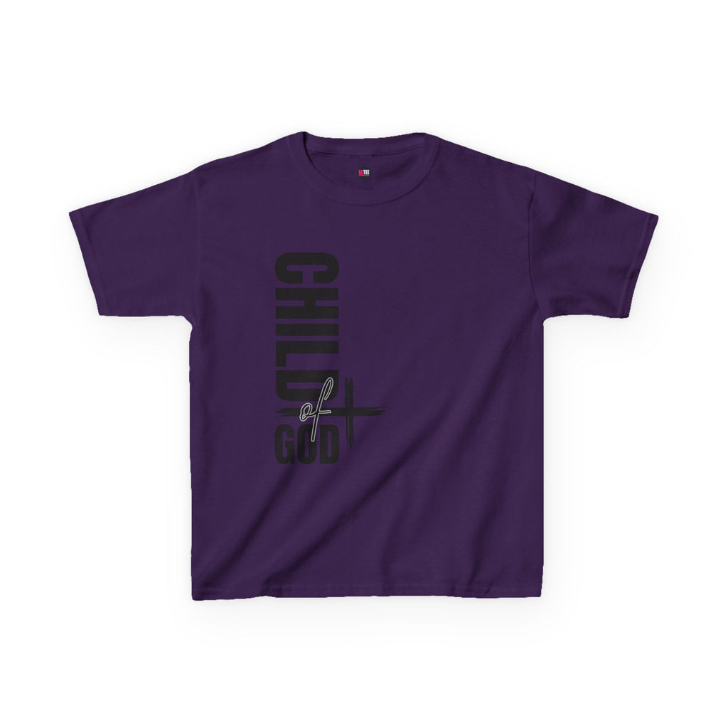 Kids Tee — "Child of God" Vertical Cross Christian T‑Shirt