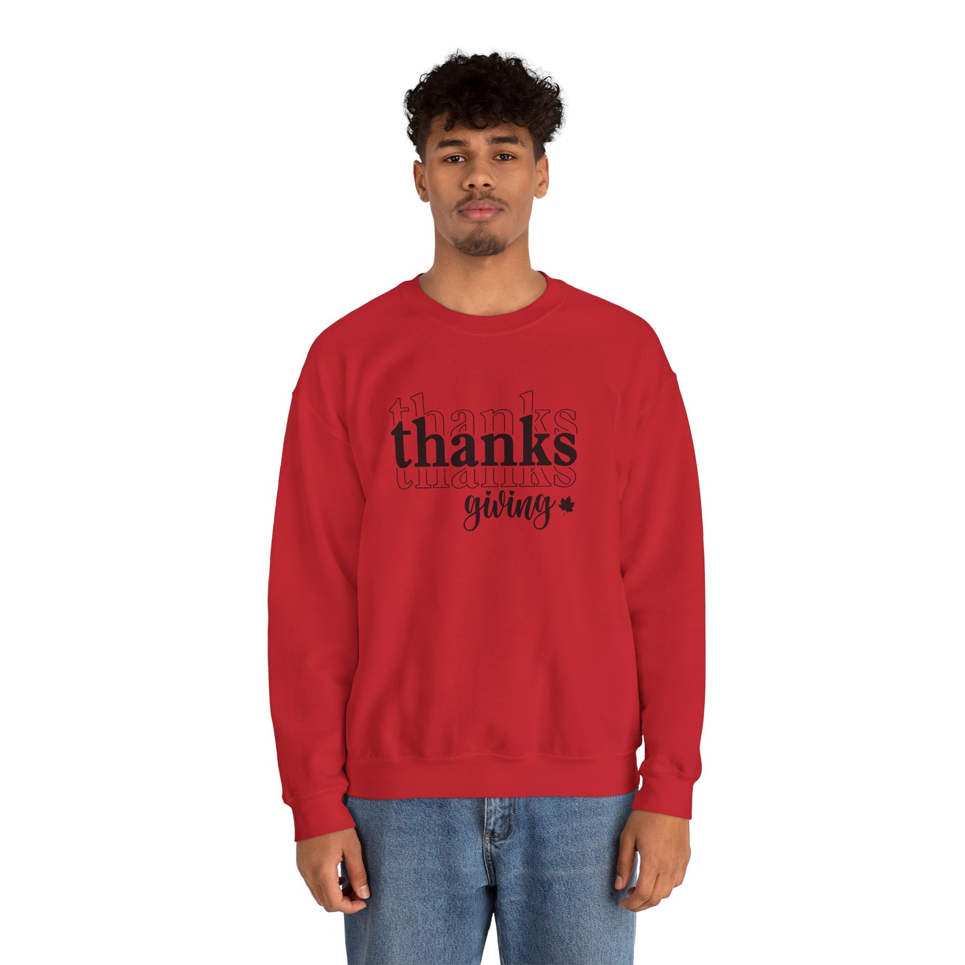 Thanksgiving Crewneck Sweatshirt, 'thanks giving' Script Holiday Pullover