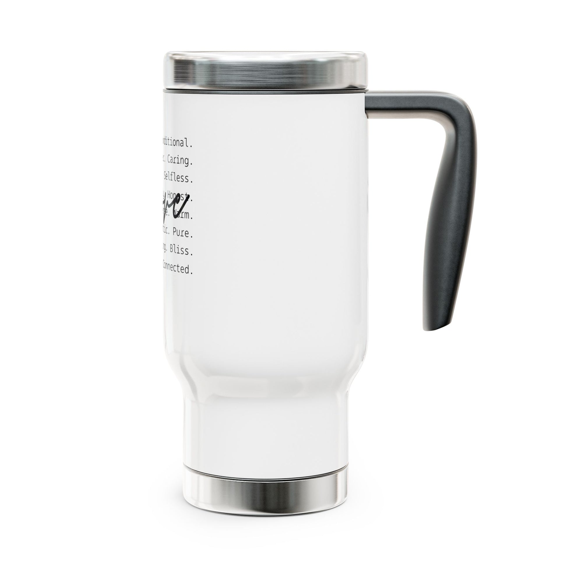 Customizable Heartfelt Stainless Steel Travel Mug, Inspirational Quotes, Perfect Gift for Spouses, Friends, Family, and Getaways