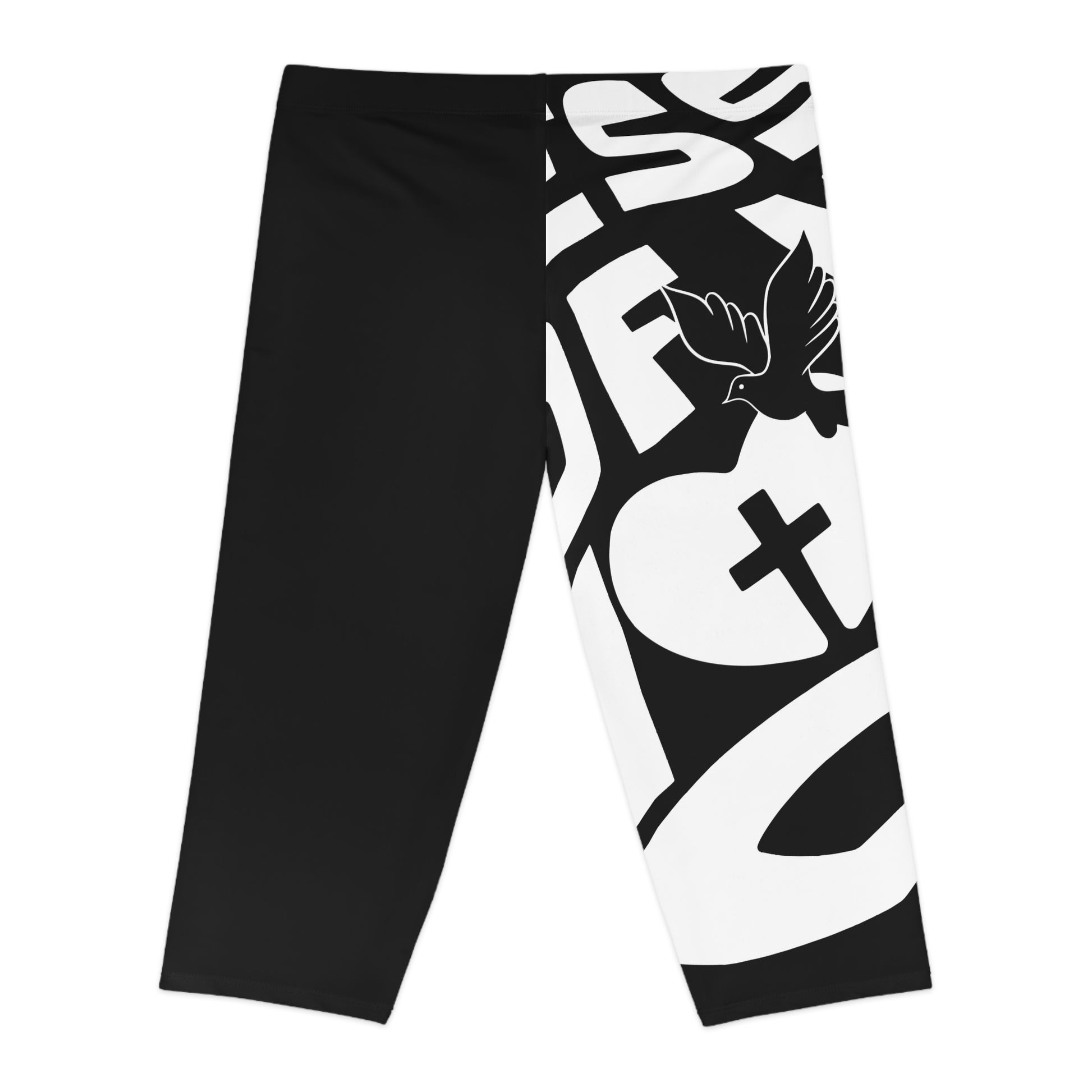 Women's Love-Themed Capri Leggings - Stylish Activewear, Fitness Gear, Casual Wear, Gift for Her, Workout Leggings