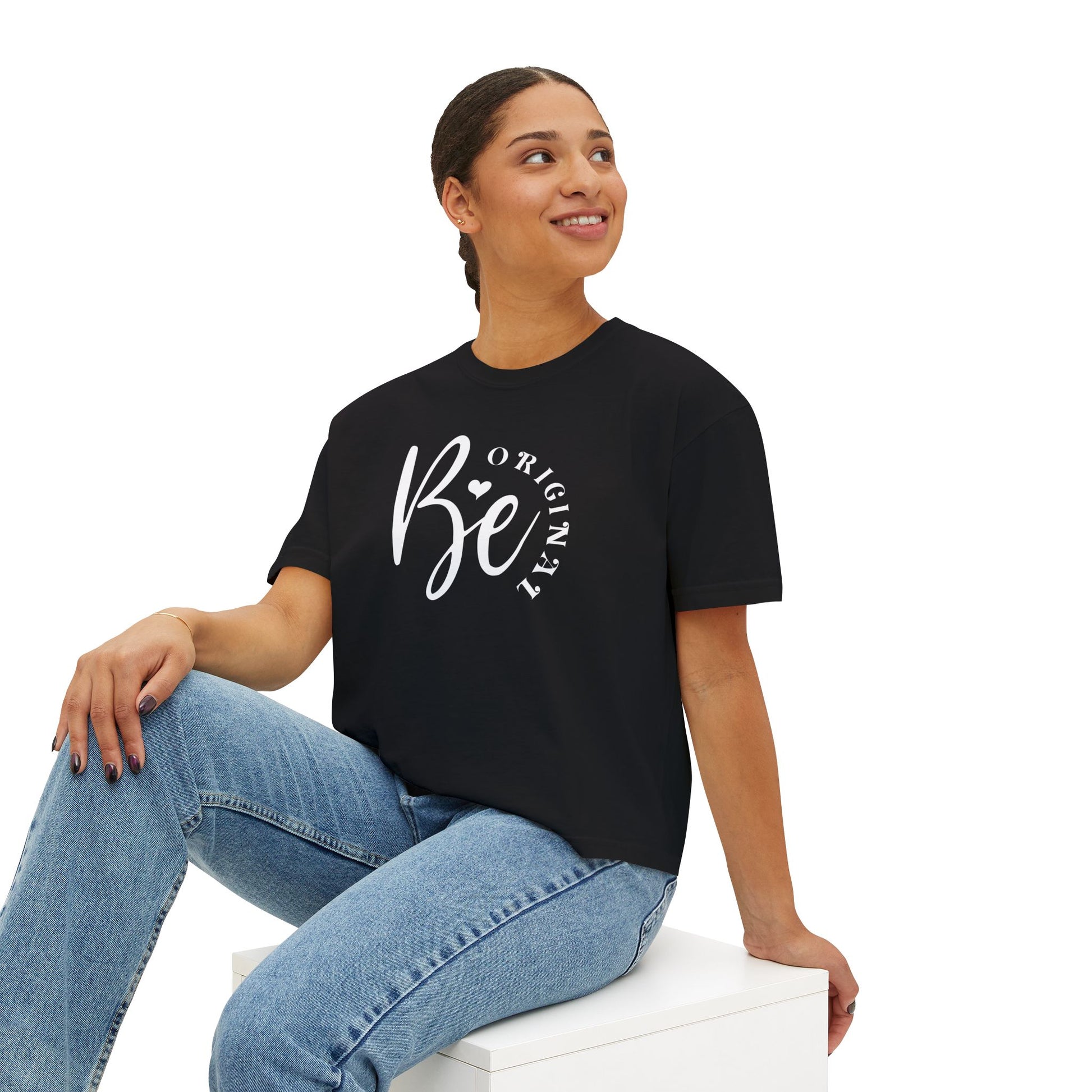 Be original, Women's Boxy Tee, Semi-crop tee,  Inspirational, Comfortable Everyday Style, Motivational Apparel, Self-confidence tee