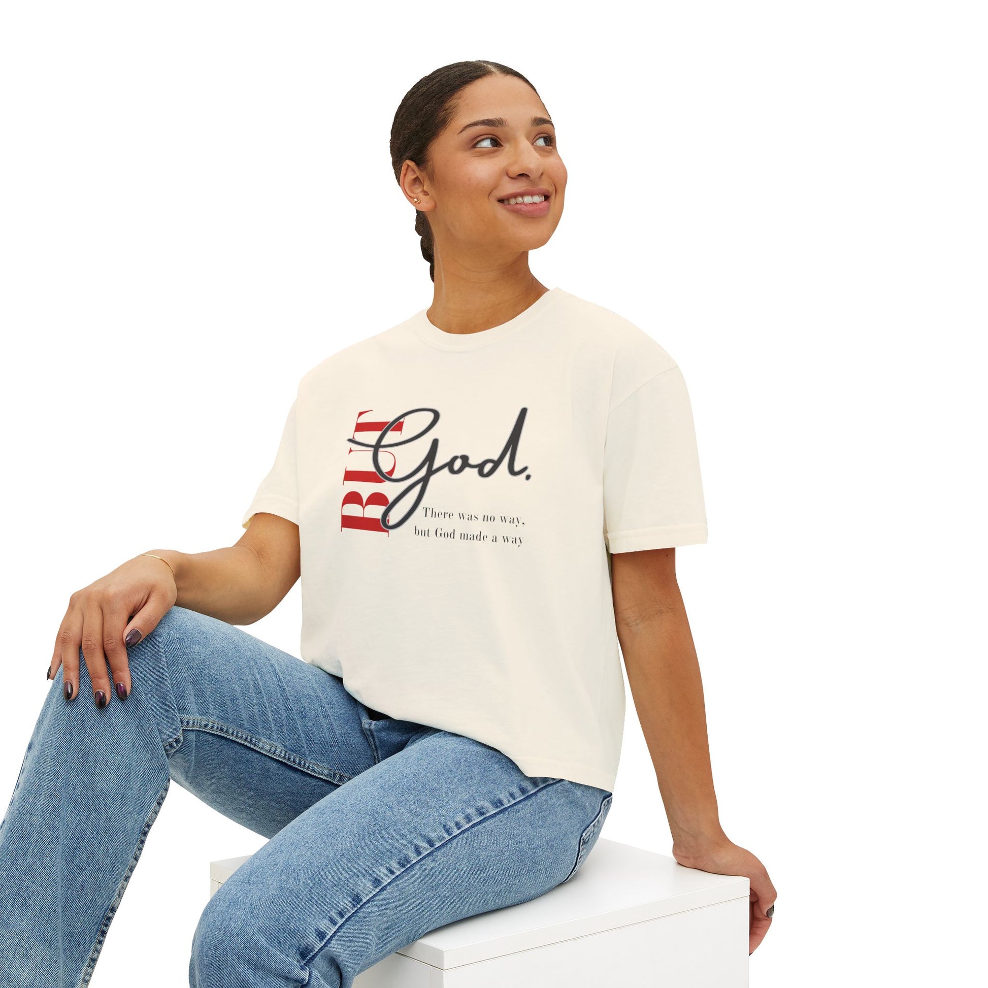 Faith-Inspired Women's Boxy Tee, Inspirational T-Shirt, Religious Gift, Casual Church Wear, Comfortable Everyday Style, Motivational Apparel