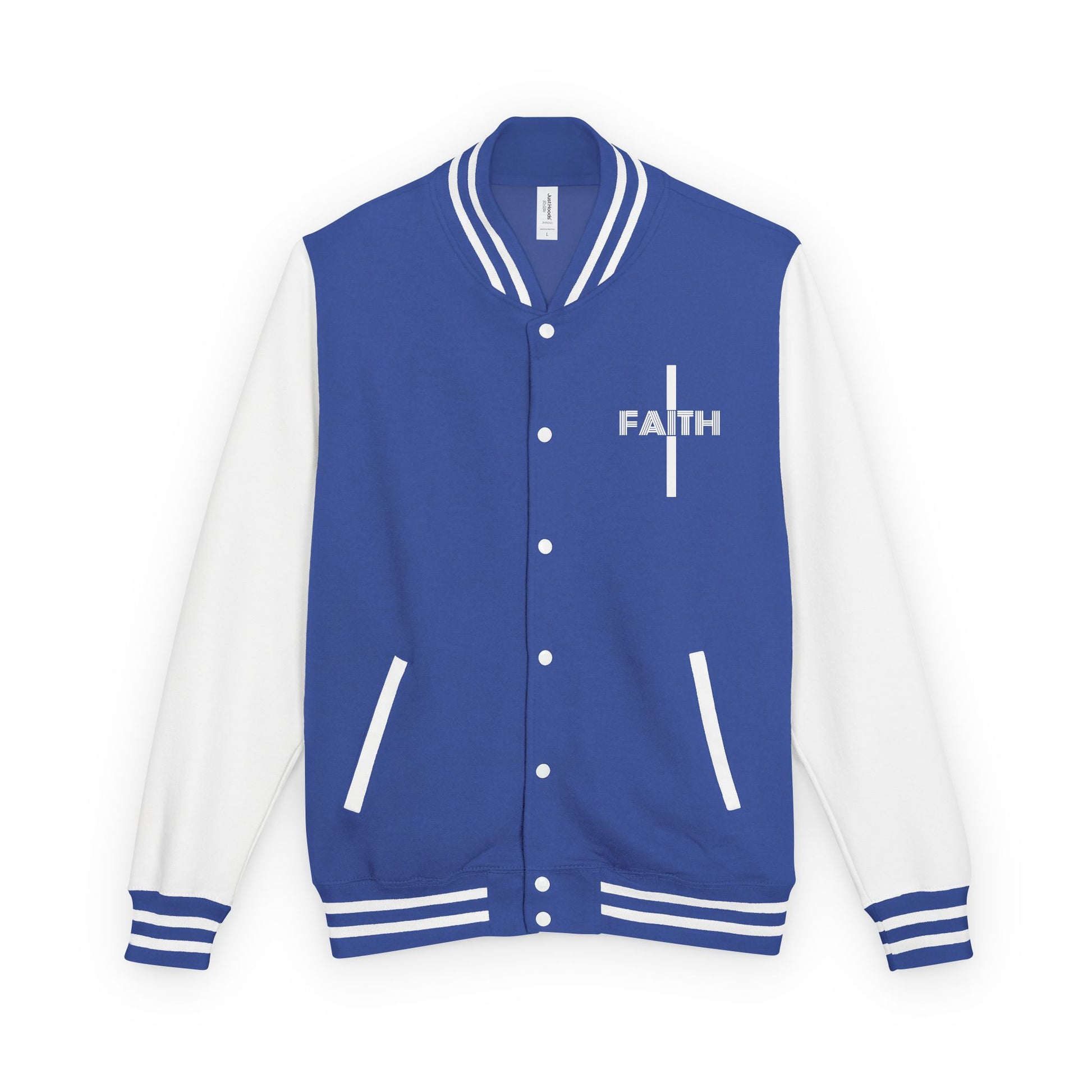 Unisex Heavyweight Letterman Jacket, Faith-based Jacket, Vintage Style Sports Jacket, College Spirit Wear, Casual Outwear, Gifts for Sports Lovers, Fall Fashion