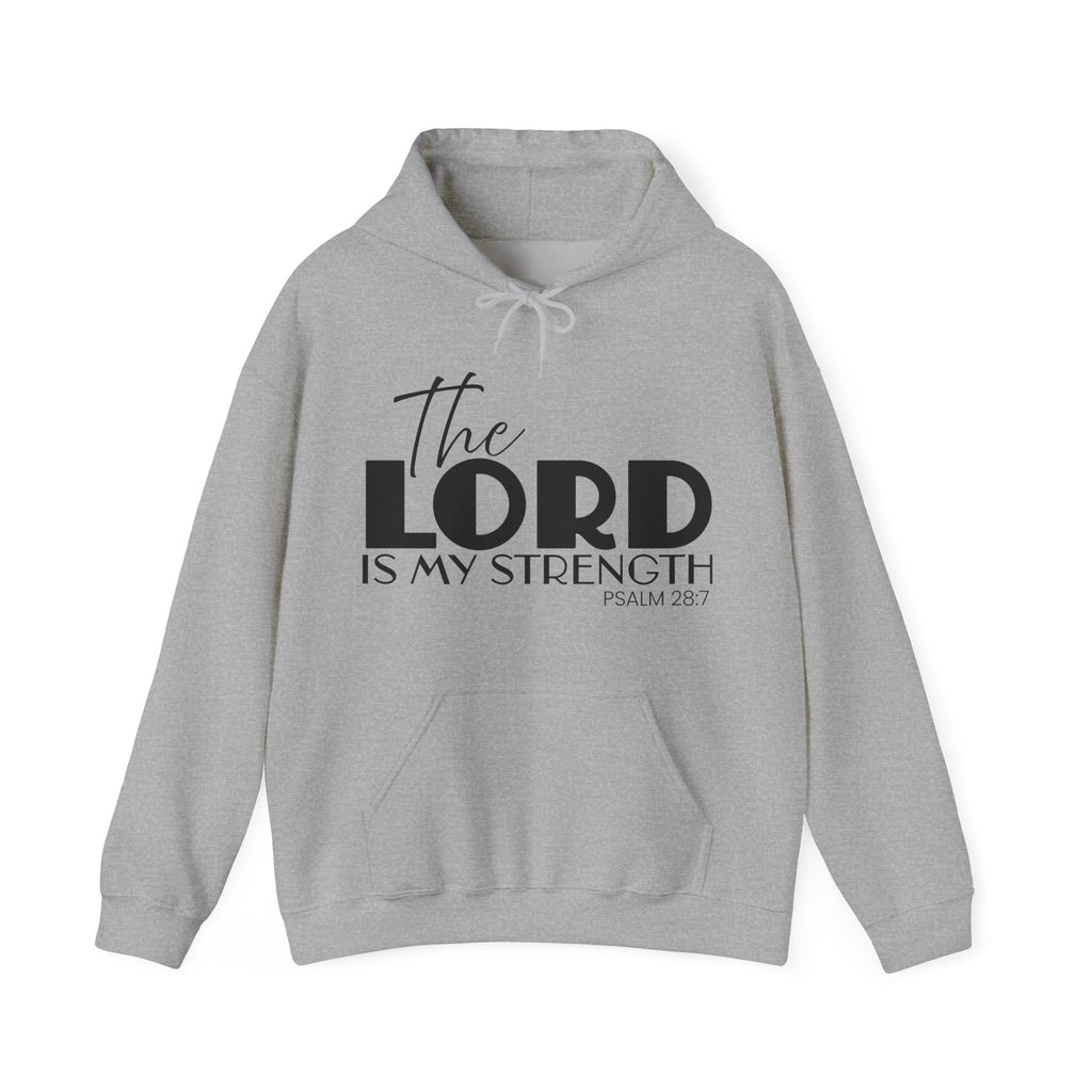 Psalm 28:7 'The Lord Is My Strength' Hoodie — Faith-Based Christian Sweatshirt