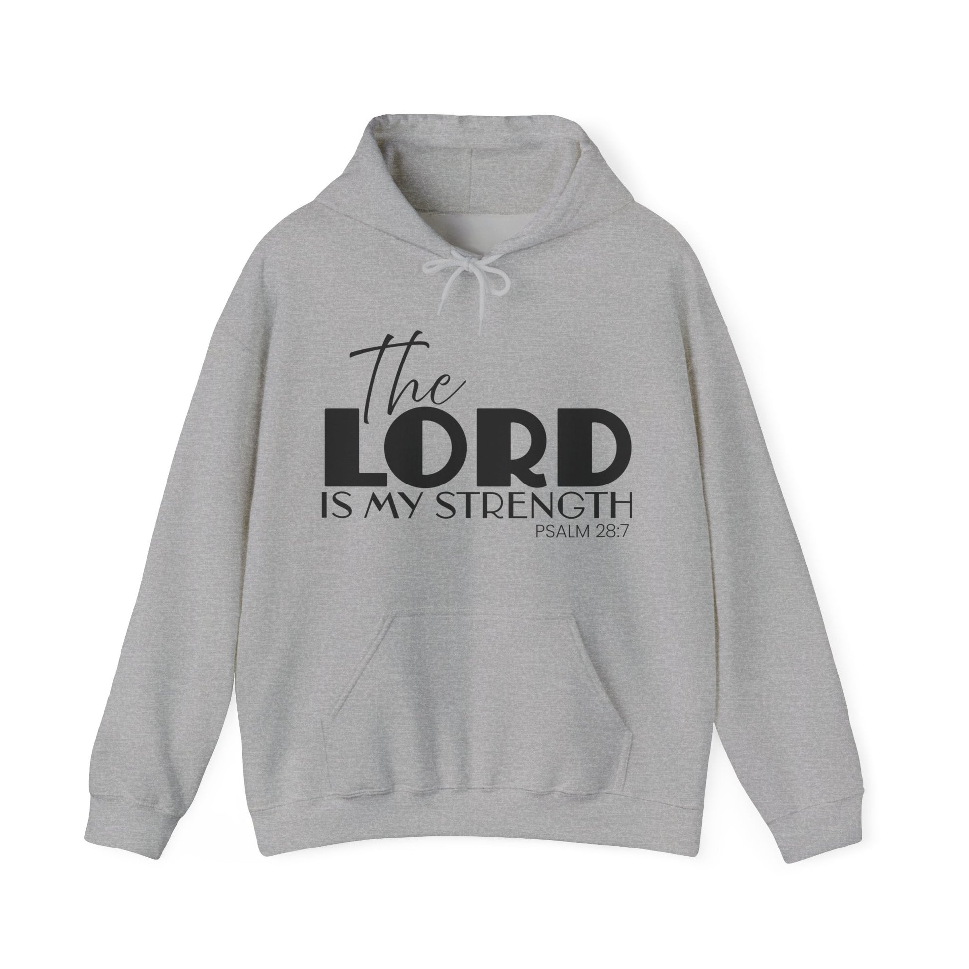 Psalm 28:7 'The Lord Is My Strength' Hoodie — Faith-Based Christian Sweatshirt