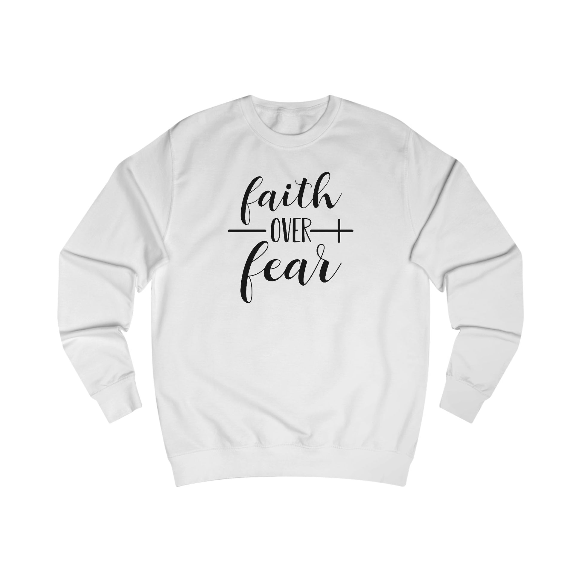 Faith Over Fear Unisex Crewneck – Christian Inspirational Sweatshirt for Everyday Comfort & Style