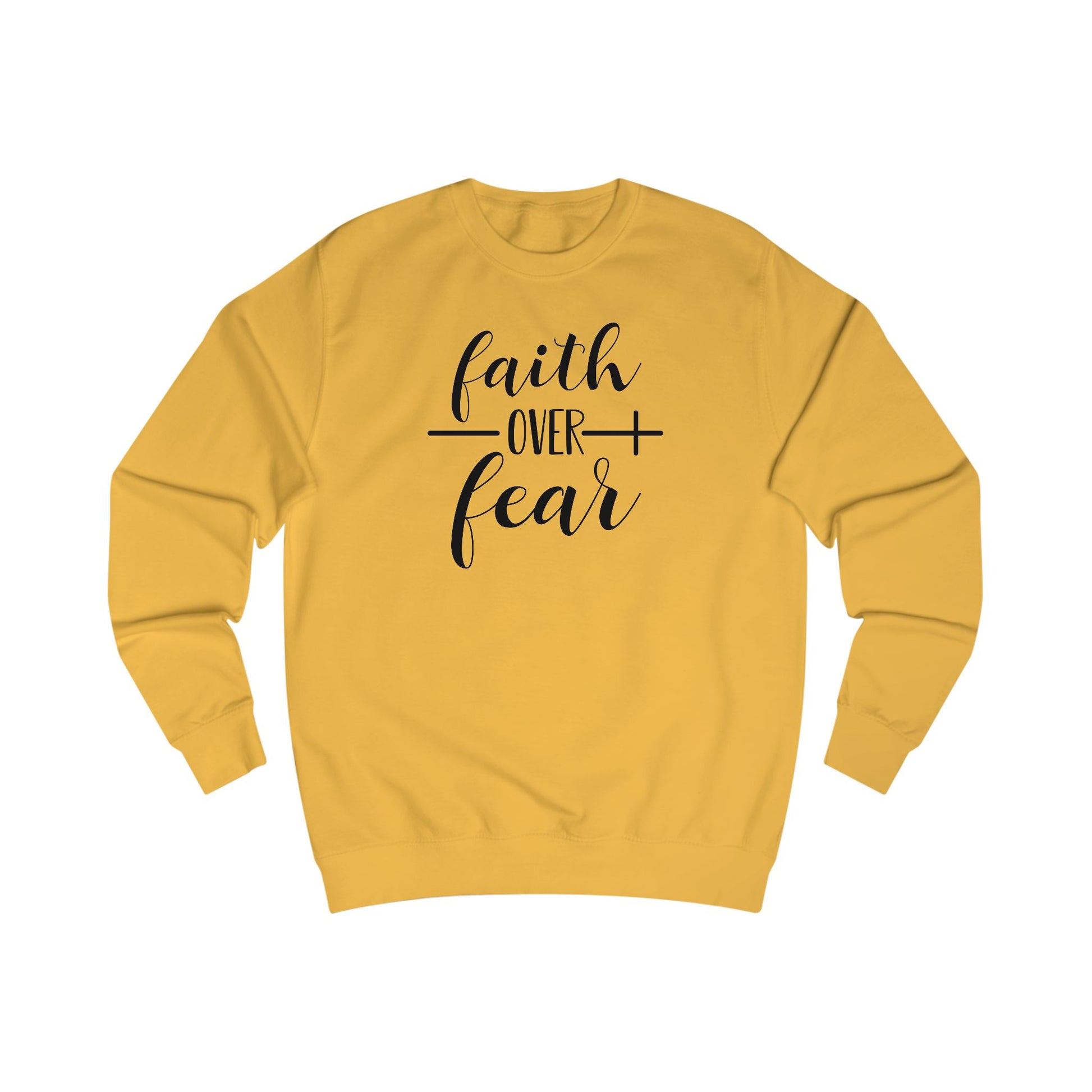 Faith Over Fear Unisex Crewneck – Christian Inspirational Sweatshirt for Everyday Comfort & Style