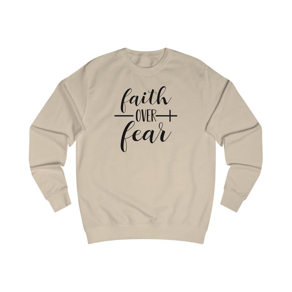 Faith Over Fear Unisex Crewneck – Christian Inspirational Sweatshirt for Everyday Comfort & Style
