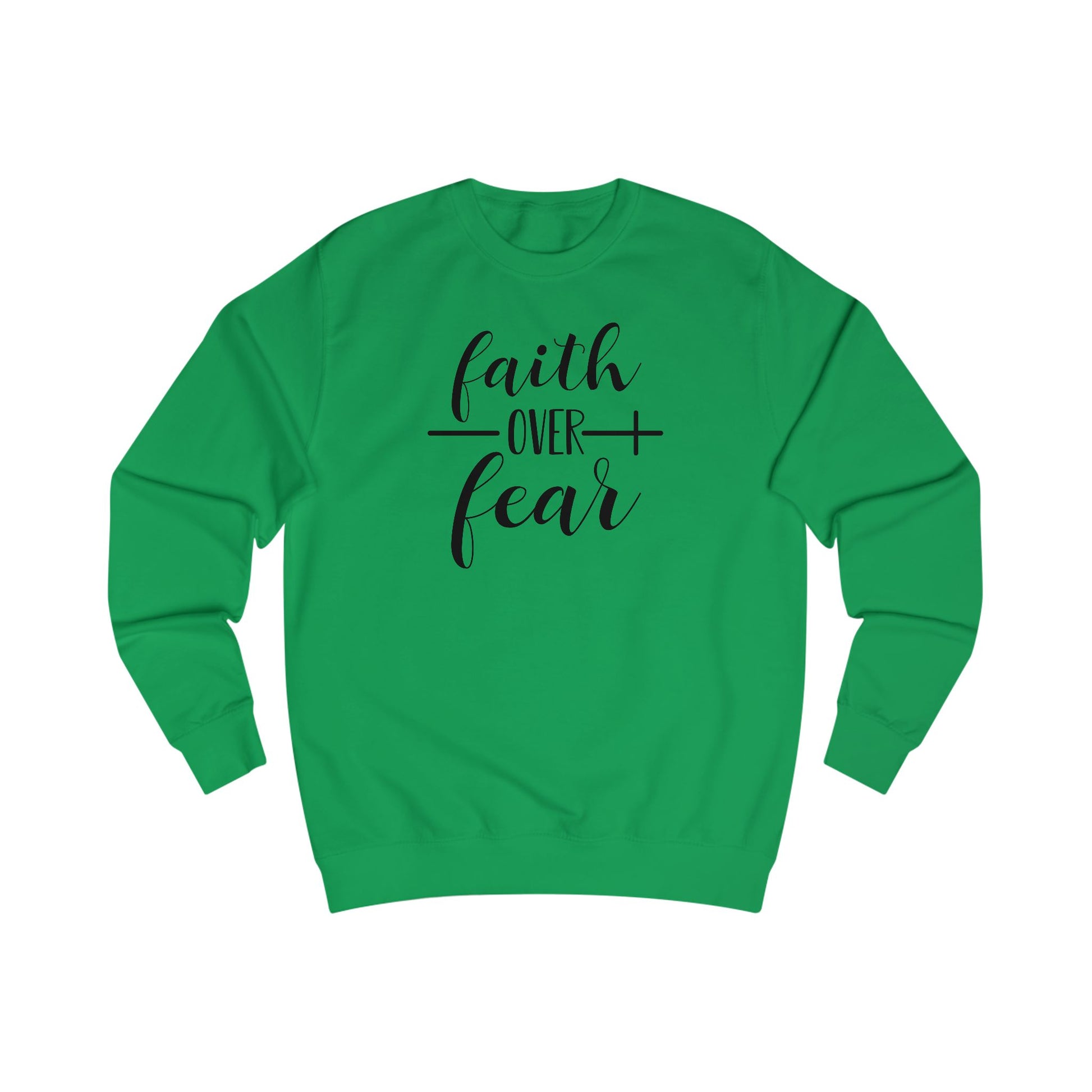 Faith Over Fear Unisex Crewneck – Christian Inspirational Sweatshirt for Everyday Comfort & Style