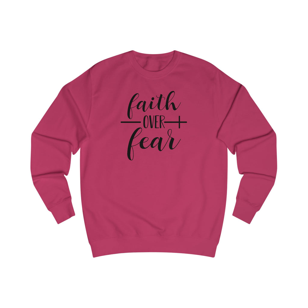Faith Over Fear Unisex Crewneck – Christian Inspirational Sweatshirt for Everyday Comfort & Style