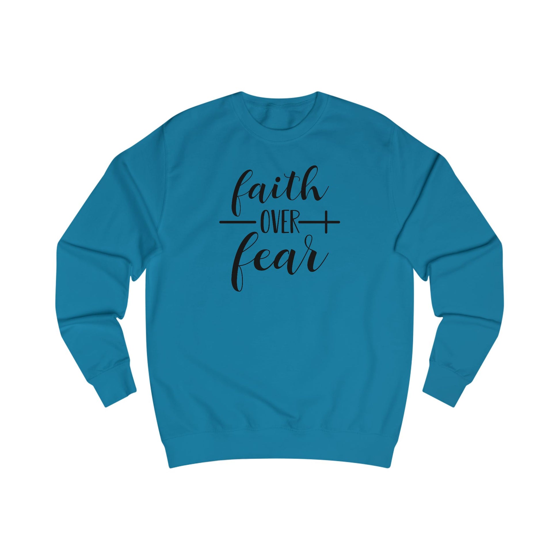 Faith Over Fear Unisex Crewneck – Christian Inspirational Sweatshirt for Everyday Comfort & Style