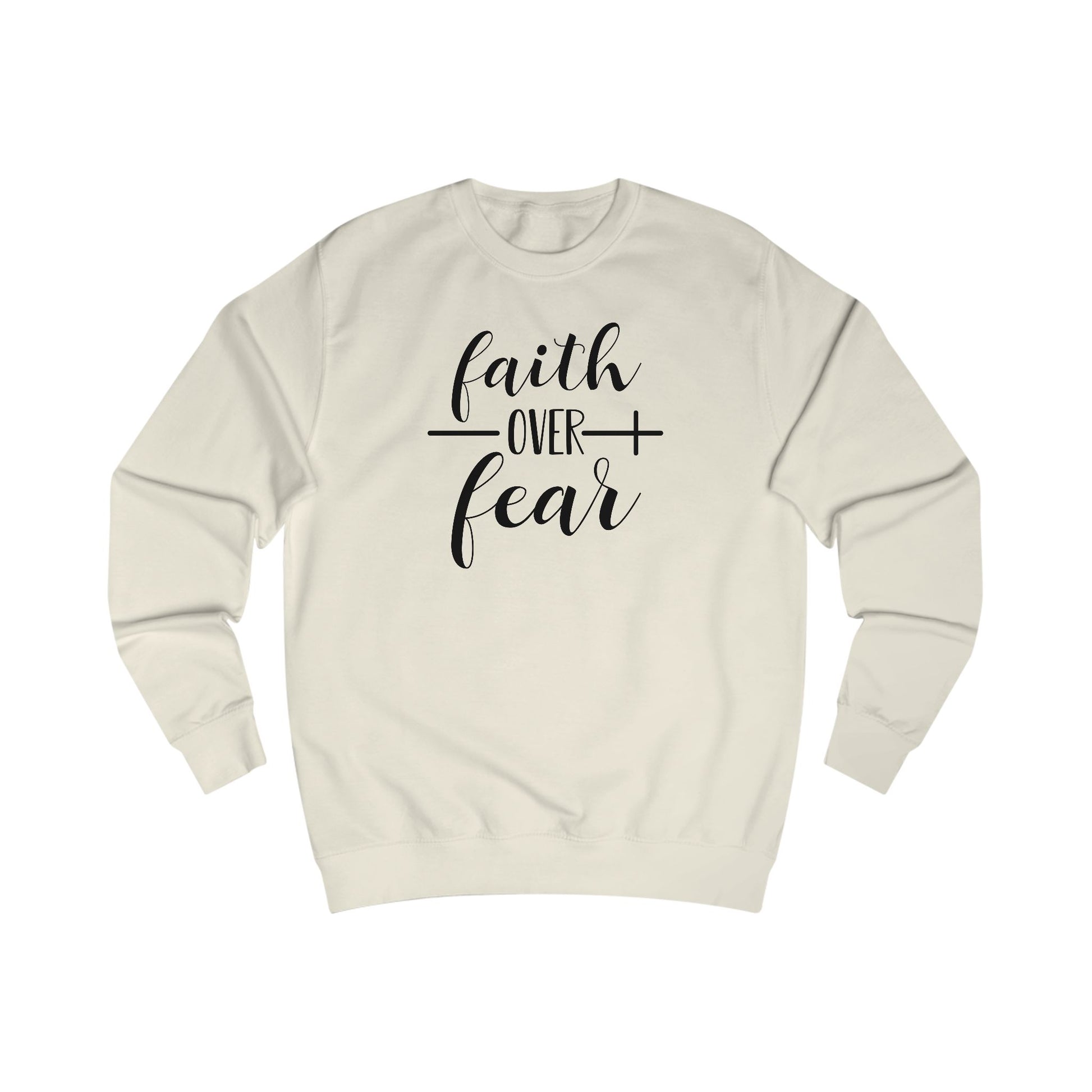 Faith Over Fear Unisex Crewneck – Christian Inspirational Sweatshirt for Everyday Comfort & Style