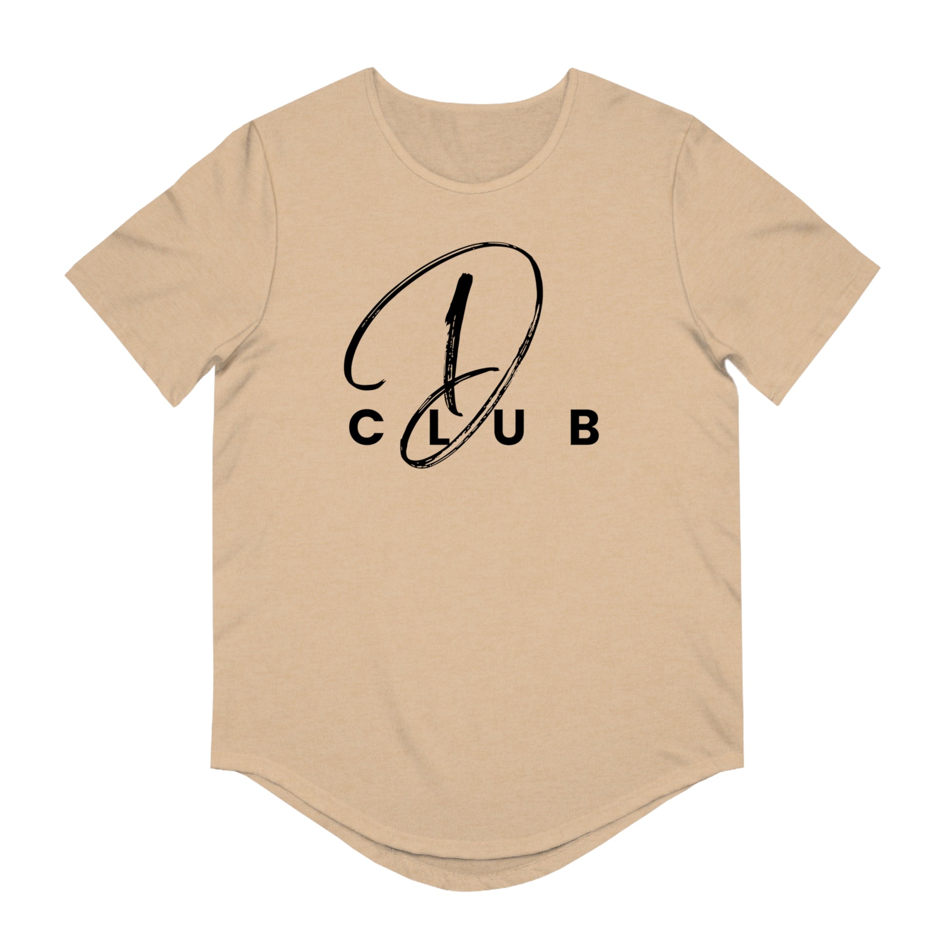 Men's Curved Hem Tee - Stylish Graphic Tee, D Club T-shirt, Casual Wear, Trendy Fashion, Streetwear Essential, Gift for Him