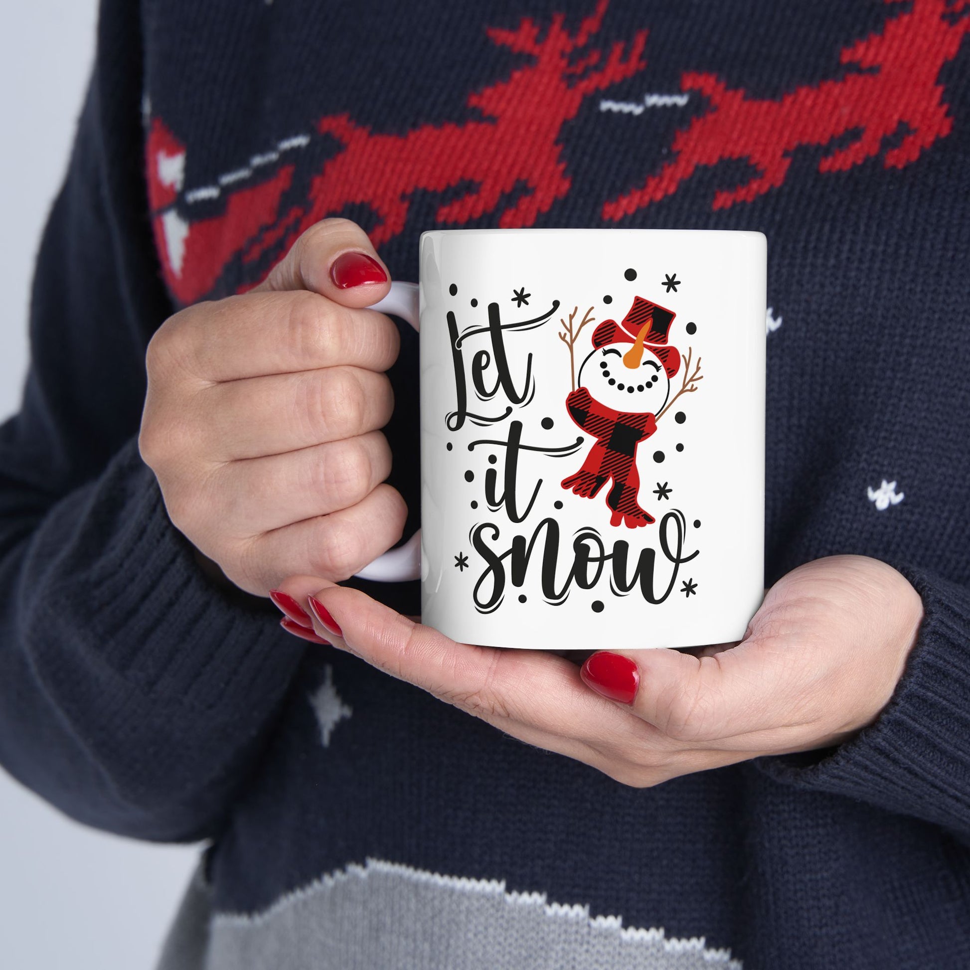 Mug - Let It Snow Snowman Ceramic Mug (11oz, 15oz)