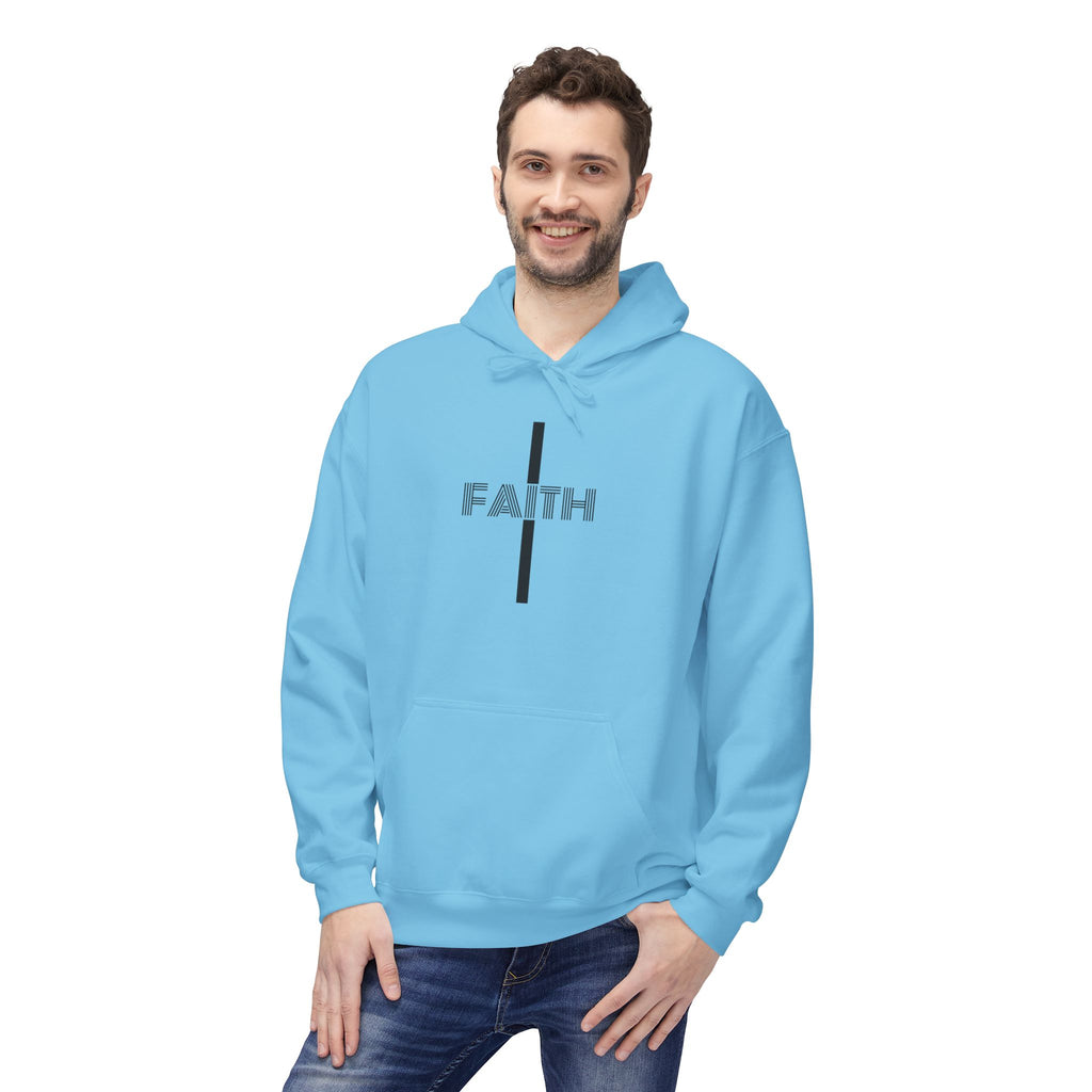 Faith Unisex Midweight Fleece Hoodie, Cozy Casual Wear, Inspirational Gift, Faith-Driven Style, Perfect for Everyday & Holidays