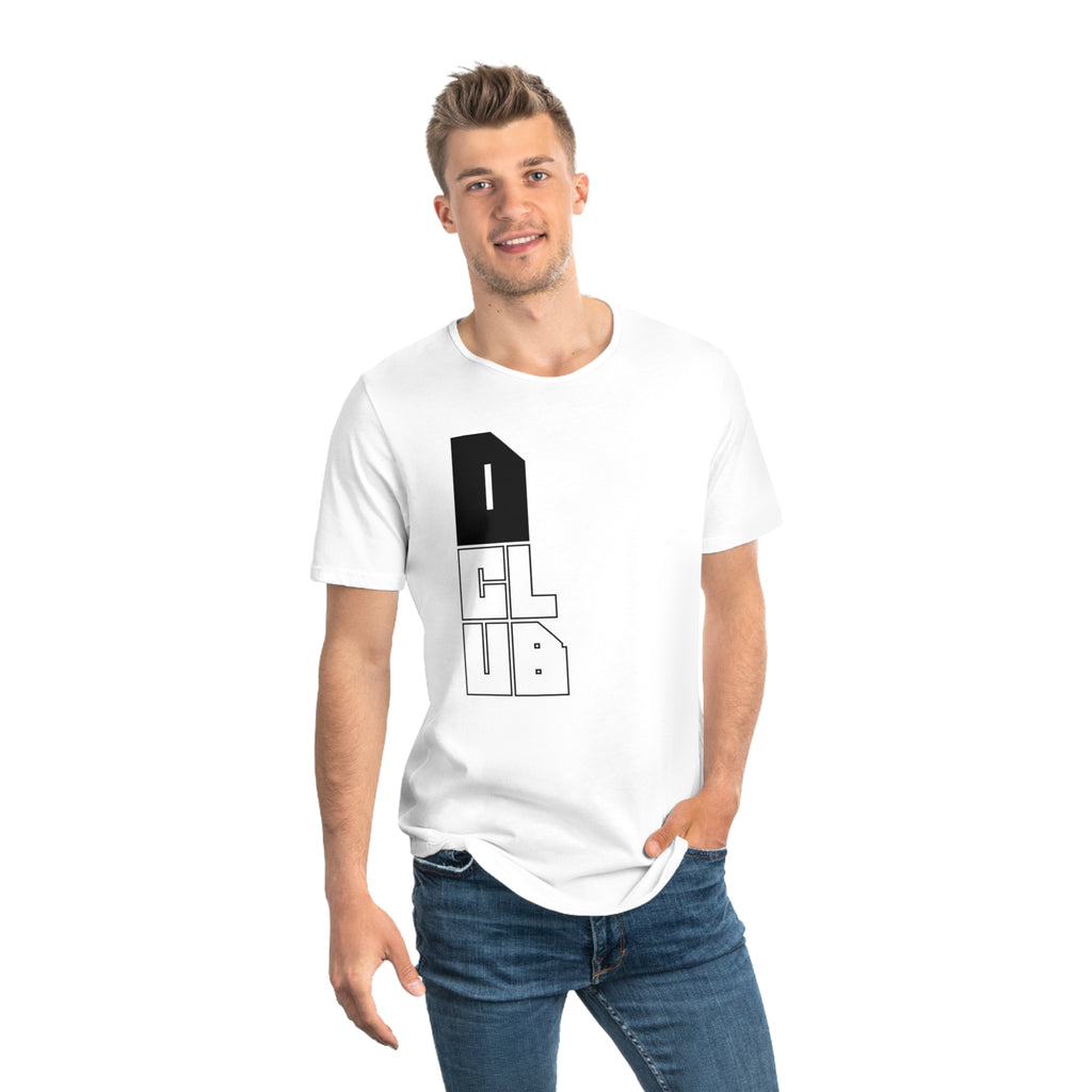 Men's Curved Hem Tee - Stylish Graphic Tee, D Club T-shirt, Casual Wear, Trendy Fashion, Streetwear Essential, Gift for Him