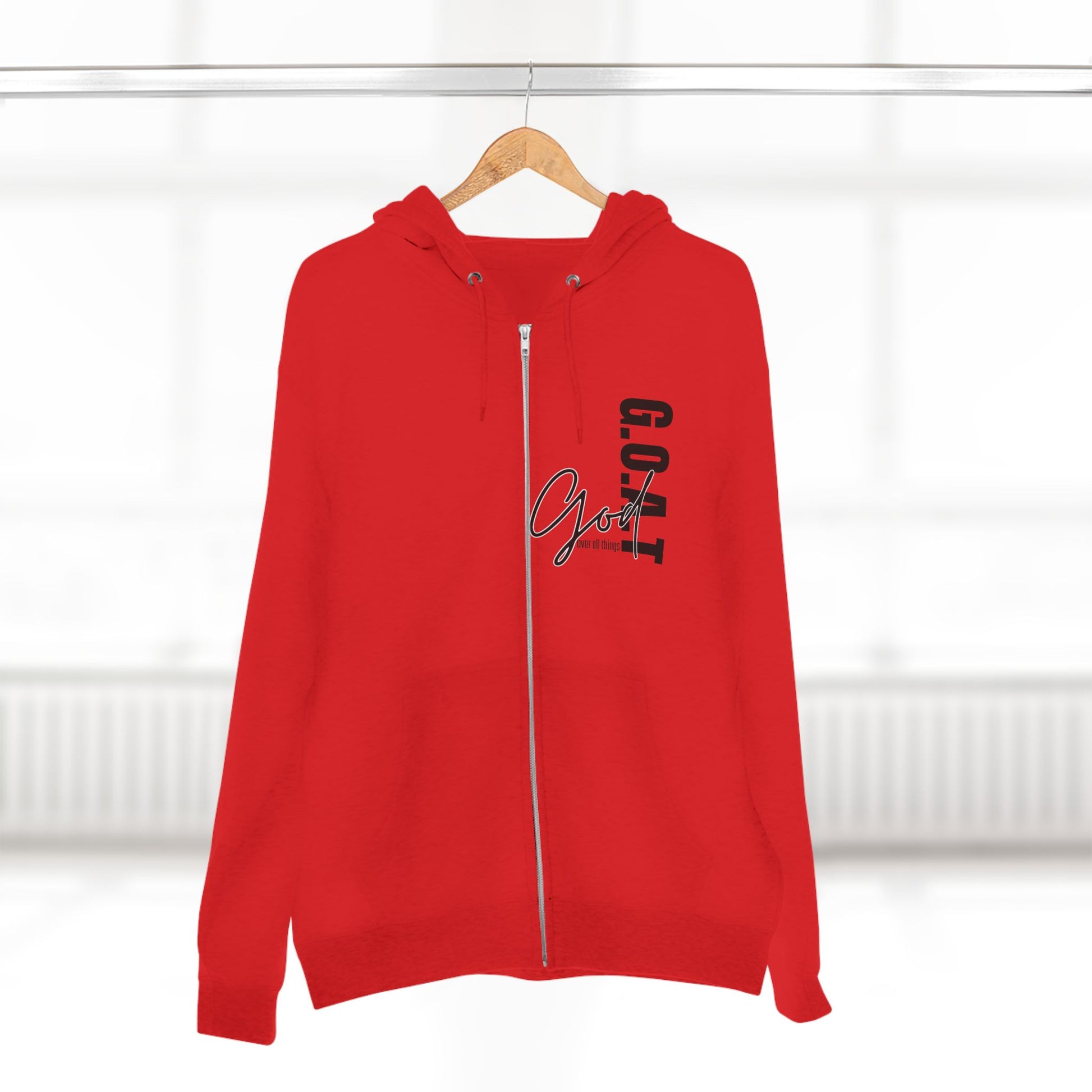 Zip Hoodie, Unisex Hoodie, Cozy Oversized Hoodie, Inspirational Apparel, Versatile Layering Piece, Gift for Motivators, Goat God T-shirt