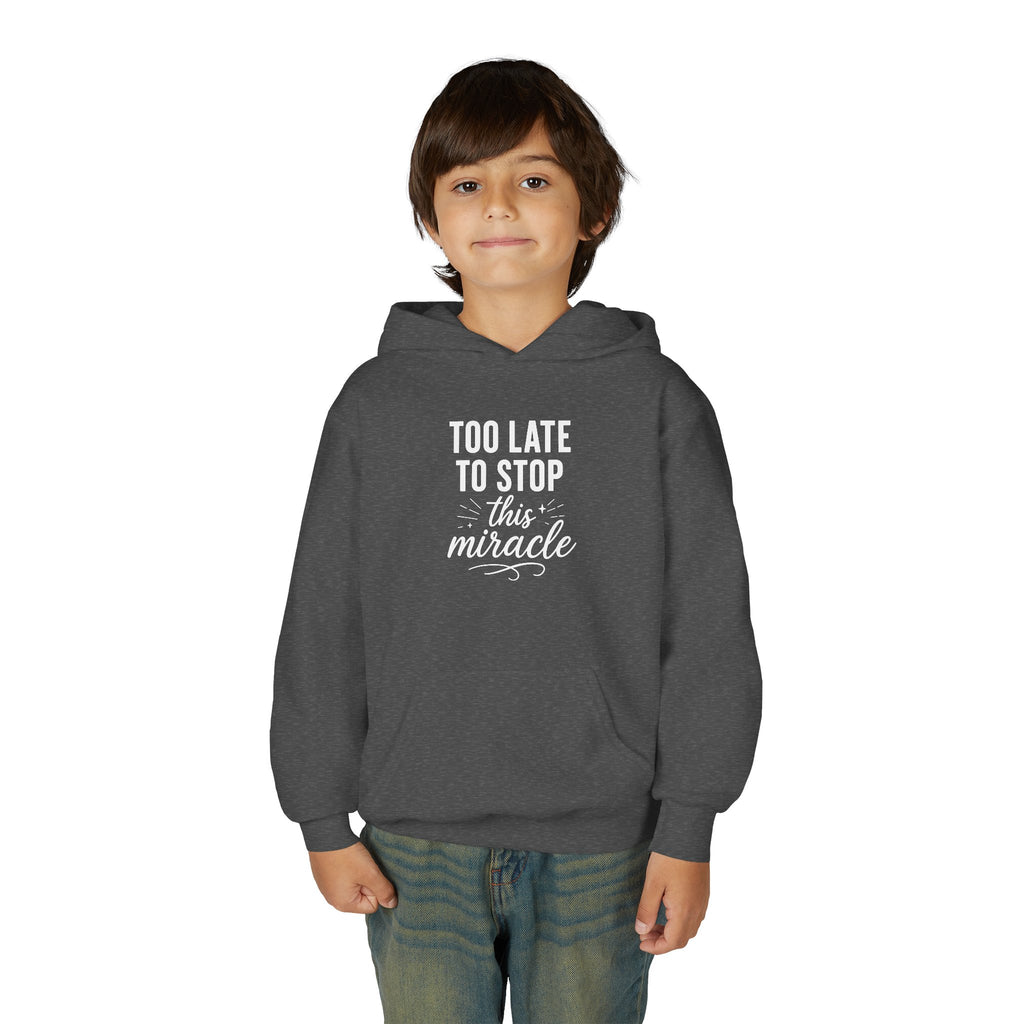 Miracle Hooded Sweatshirt for Youth, Inspirational Sweatshirt, Cozy Hoodie, Youth Pullover, Perfect Gift for Teens, Faith Apparel