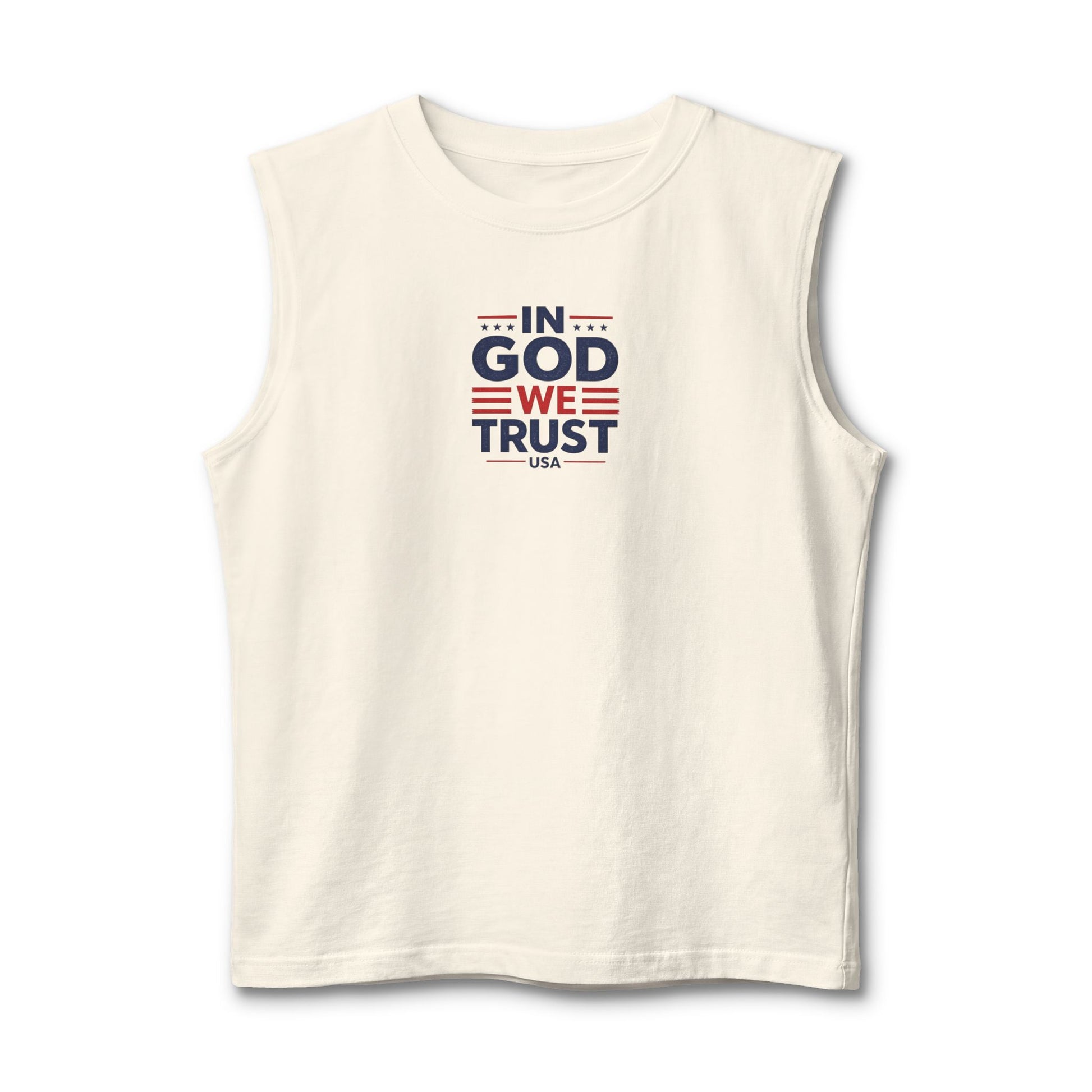 Patriotic 'In God We Trust' USA Tank Top — American Flag Muscle Tee