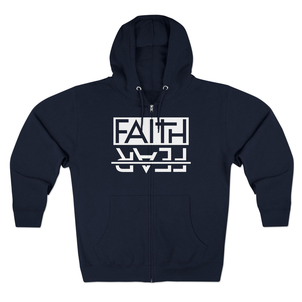 Faith Over Fear, Zip Hoodie, Unisex Hoodie, Cozy Oversized Hoodie, Inspirational Apparel, Versatile Layering Piece, Gift for Motivators, Goat God T-shirt