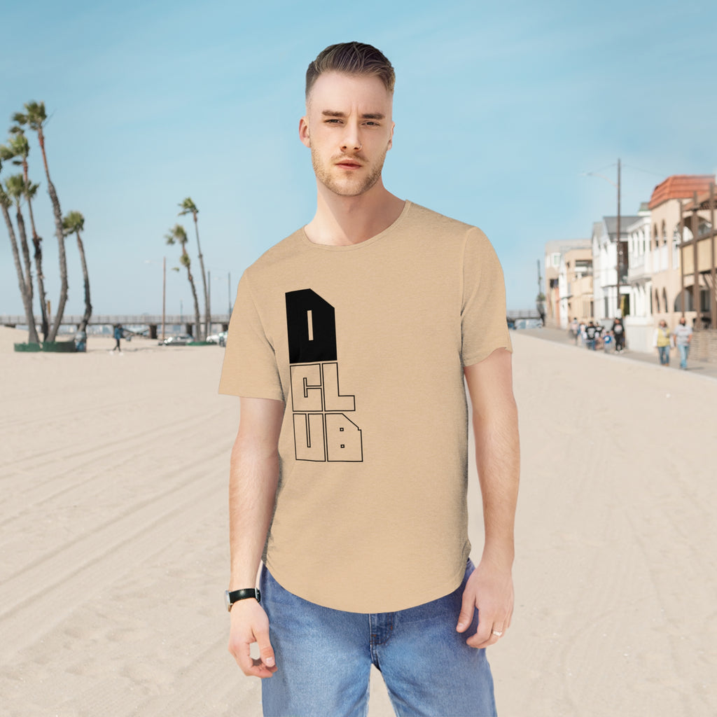 Men's Curved Hem Tee - Stylish Graphic Tee, D Club T-shirt, Casual Wear, Trendy Fashion, Streetwear Essential, Gift for Him